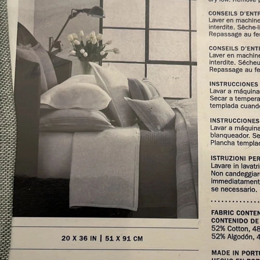 Ralph Lauren Oakview King Pillow Sham new white green